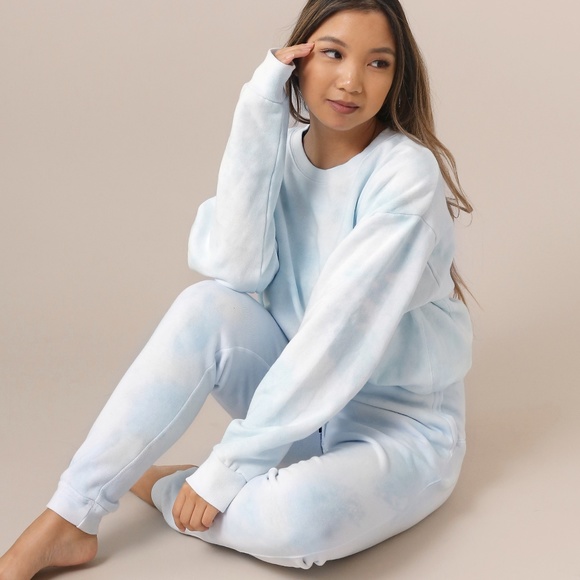 Cloudy Blue Tie Dye Sweatpants/Joggers - Picture 4 of 6